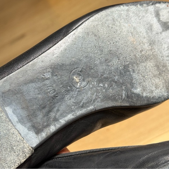 Chanel Black Leather Patent Cap Toe Ballerina Ballet Flats Size 10 Us. - Picture 5 of 10